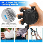Finger Hand Strengthener Grip Ball | Adjustable Finger Exerciser for Grip Strength, Wrist & Forearm Training