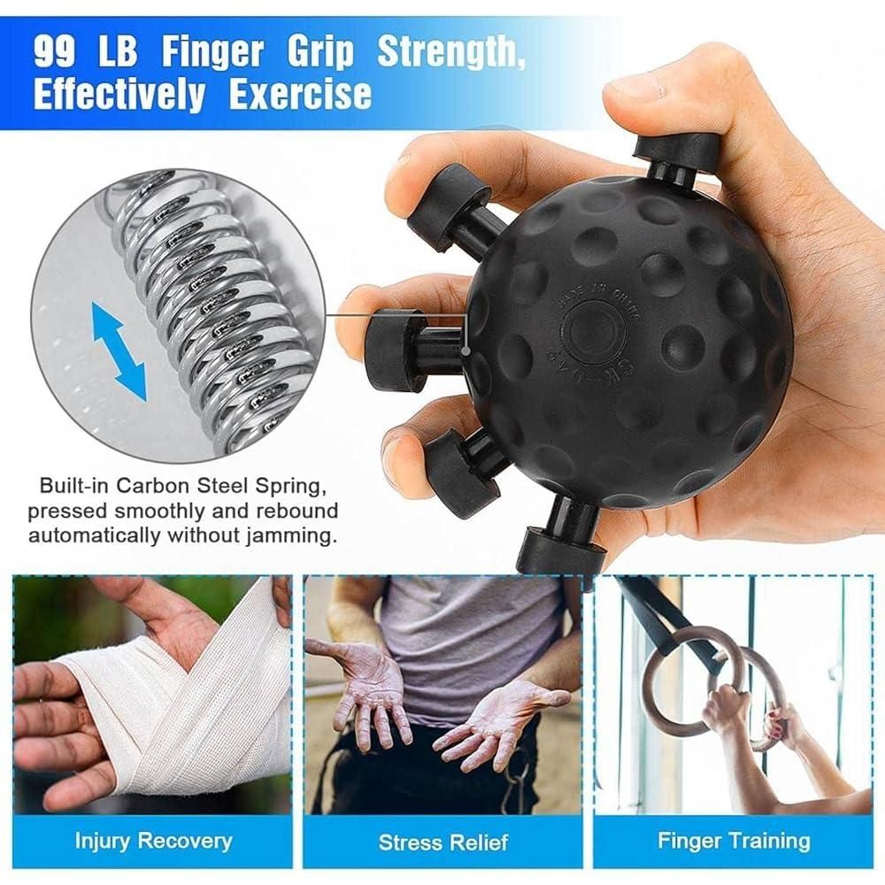 Finger Hand Strengthener Grip Ball | Adjustable Finger Exerciser for Grip Strength, Wrist & Forearm Training
