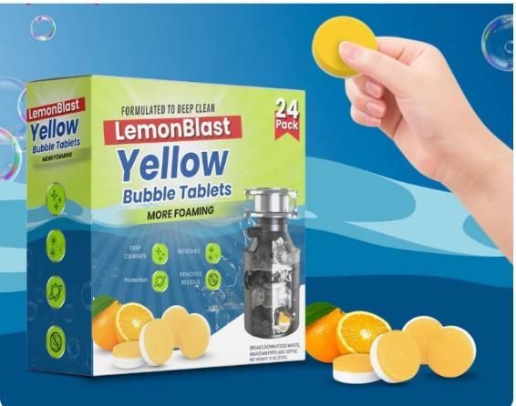 LemonBlast Effervescent Bottle Cleaning Tablets (24 Pack) | Deep Clean Bubble Tablets for Bottles, Flasks & Containers