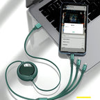 3-in-1 Retractable Fast Charging Cable – Type-C, Lightning & Micro USB Multi Charging Data Cable for Android & iPhone